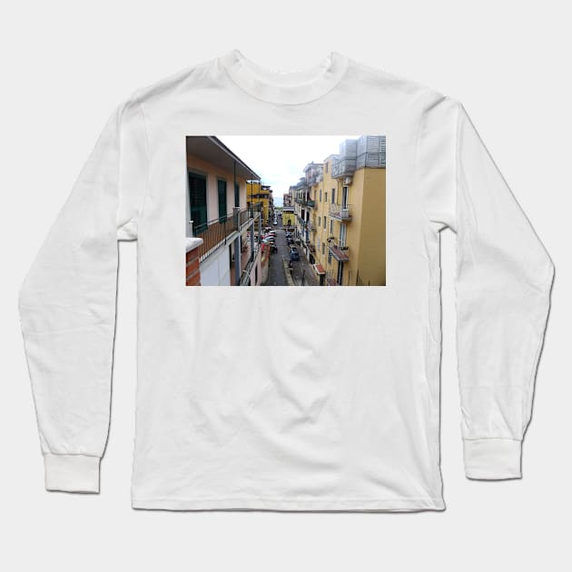 Alleyway in Pozzuoli Long Sleeve T-Shirt by Sandraartist